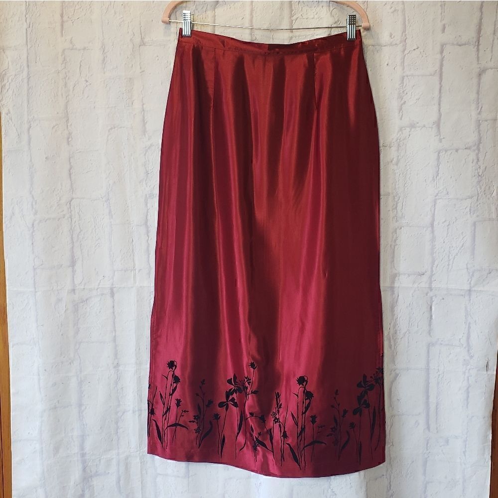 VINTAGE SHIP N SHORE Satin Formal Long Skirt Small